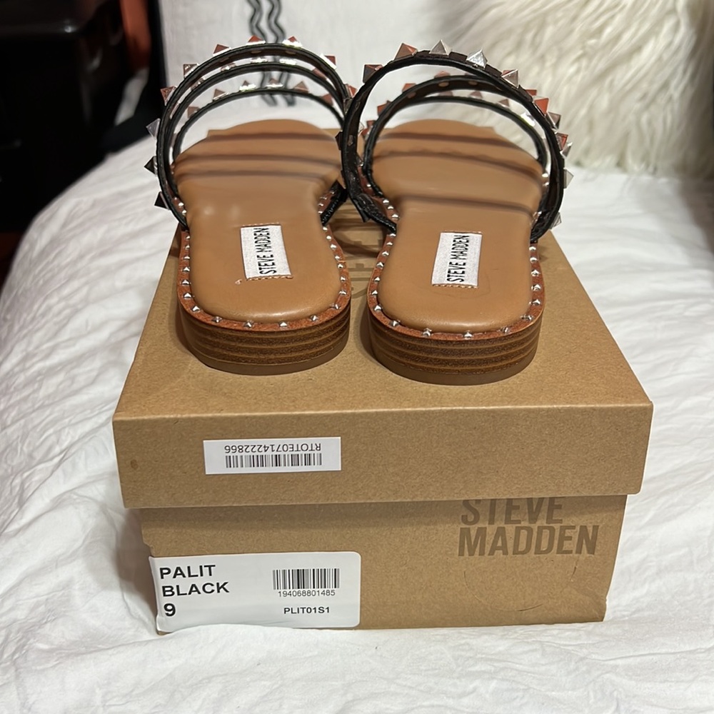 Steve Madden Palit Black Sandals — size 9